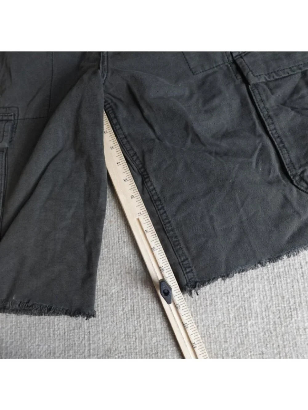 True Religion Mens Shorts 36 Black Solid Cargo Drawstring